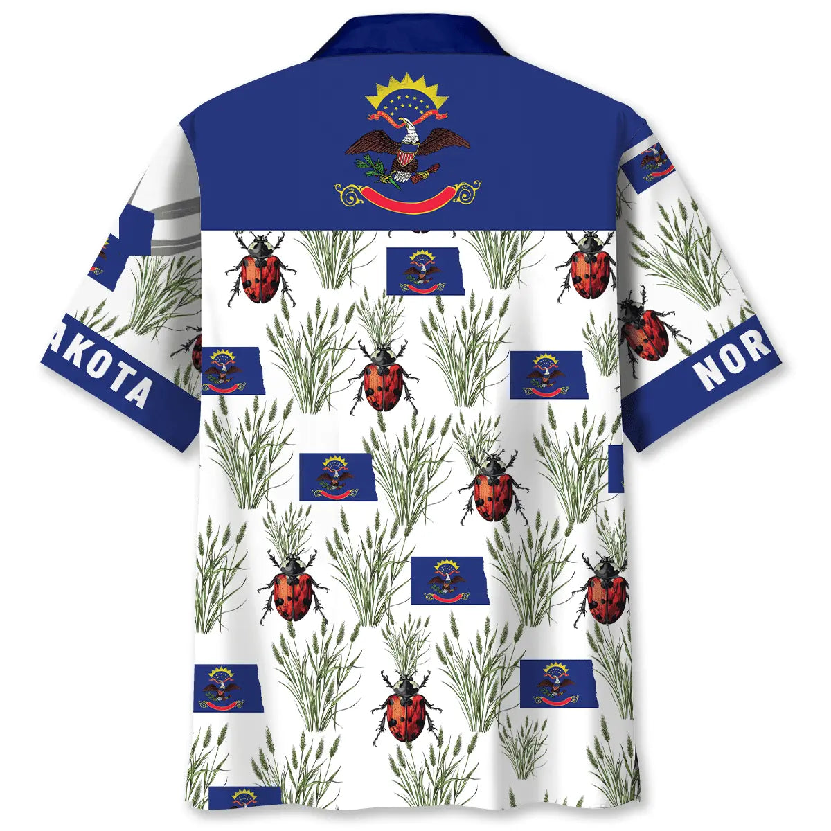 Proud North Dakota Heritage Hawaiian Shirt For Summer Vacation, Beach Travel, And Casual Wear
