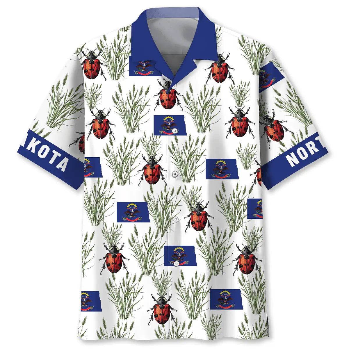Proud North Dakota Heritage Hawaiian Shirt For Summer Vacation, Beach Travel, And Casual Wear