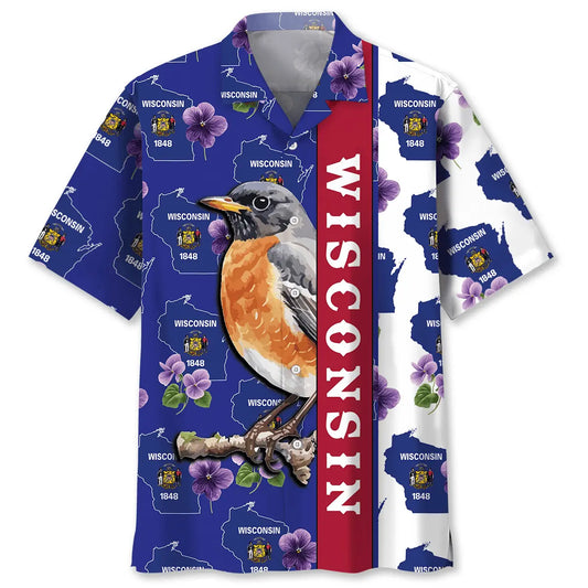 Proud Wisconsin Hawaiian Shirt For Beach Days, Summer Outings, And Thoughtful Gift Giving