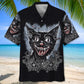 Mischievous Black Cat Hawaiian Shirt For Summer Vacation, Beach Travel, And Casual Wear