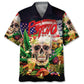 Psycho Skull Hawaiian Shirt For Coastal Travel, Casual Events, And Comfortable Summer Wear