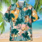 Colorful Pug Palm Tree Hawaiian Shirt For Coastal Travel, Casual Events, And Comfortable Summer Wear