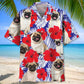 Tropical Pug Hawaiian Shirt For Island Vacations, Resort Wear, And Relaxed Seasonal Style