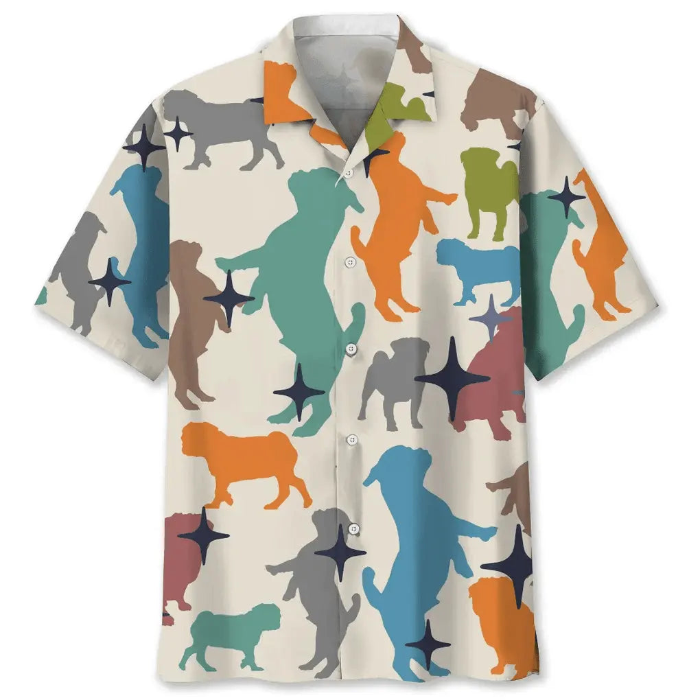 Pugs Creative Pattern Hawaiian Shirt For Summer Vacation, Beach Travel, And Casual Wear