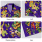 Purple Music Cactus Hawaiian Shirt Pattern Detail For Summer Holidays And Outdoor Fun