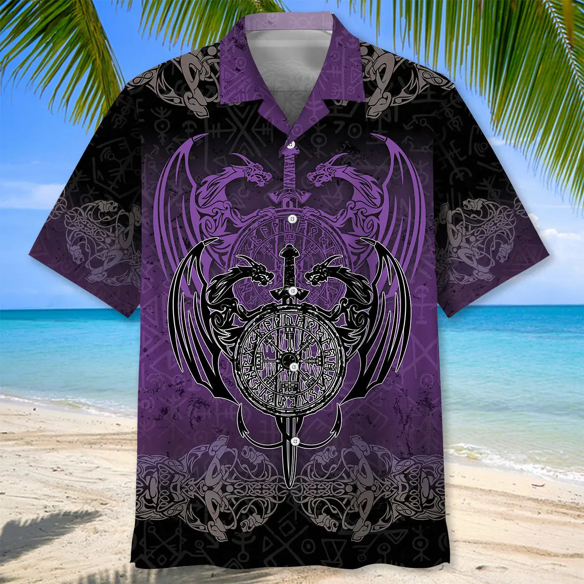 Purple Dragon Hawaiian Shirt For Mythic Art Lovers, Coastal Outings, And Thoughtful Gift Giving
