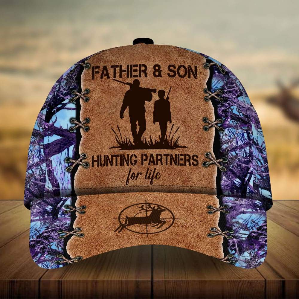 Father And Son Hunting Personalized Classic Cap For Vacations Festivals Parties And Everyday Outfits