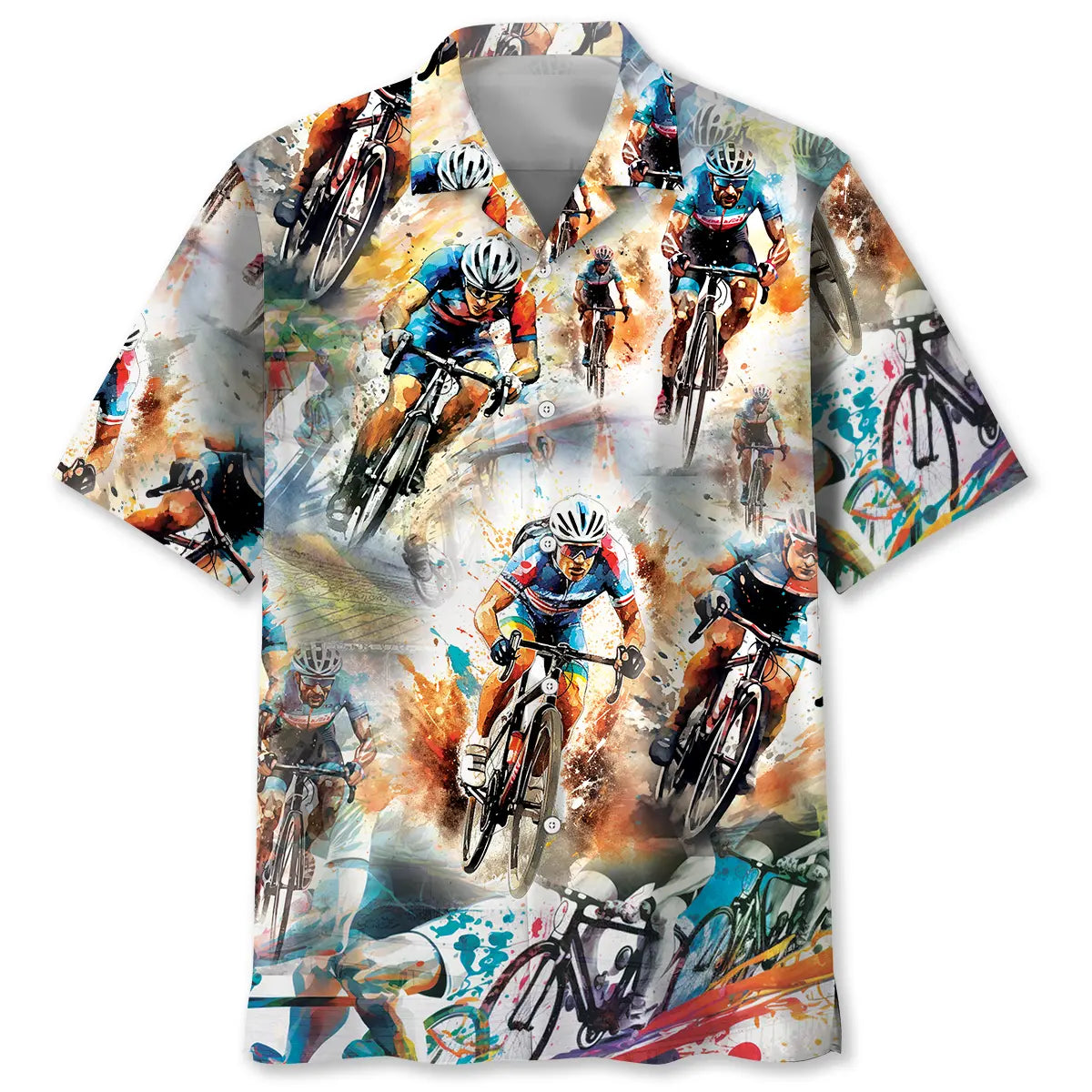 Racing Cycling Hawaiian Shirt For Summer Vacation, Beach Travel, And Casual Wear