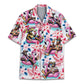 Tropical Island Bigfoot Flamingo Aloha Hawaiian Shirt For Island Vacations, Resort Wear, And Relaxed Seasonal Style