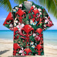 Red Alien Hawaiian Shirt For Resort Trips, Coastal Parties, And Warm Weather Style