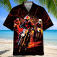 Red Dirt Bike Racing Hawaiian Shirt For Road Trip Adventures, Resort Days, And Comfortable Everyday Wear