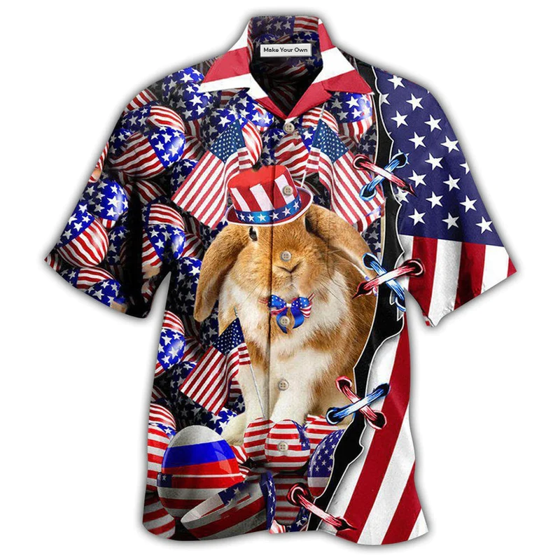 Patriotic Easter Hawaiian Shirt For Island Trips Summer Gatherings And Comfortable Daily Wear