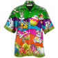 Rabbit Easter Easter's Day Hawaiian Shirt Artwork Detail For Tropical Trips And Casual Outings