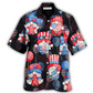Patriotic Garden Gnome Hawaiian Shirt For Vacation Parties Beach Outings And Relaxed Daily Wear