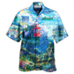 Tram Fantasy Ocean Hawaiian Shirt Artwork Detail For Resort Trips And Outdoor Activities