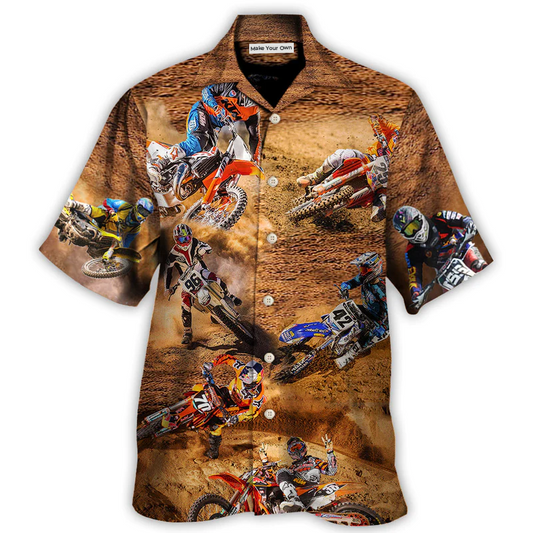 Motocross Bike Hawaiian Shirt For Vacation Parties Beach Outings And Relaxed Daily Wear
