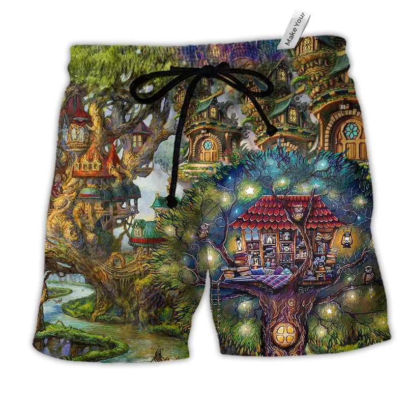 Hippie My Dream Treehouse So Awesome Hawaiian Beach Shorts For Tropical Holidays And Weekend Adventures