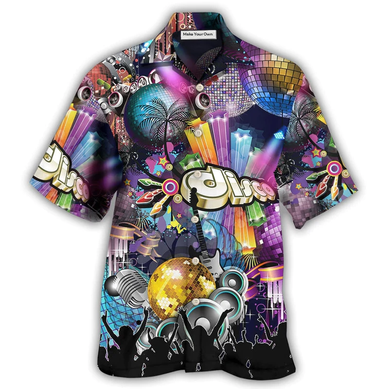 Disco Music Hawaiian Shirt For Island Trips Summer Gatherings And Comfortable Daily Wear