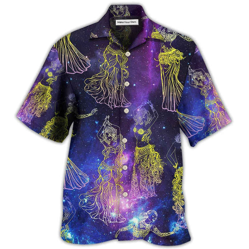 Mystical Dance Belly Galaxy Hawaiian Shirt Design View For Resort Travel And Thoughtful Gifting