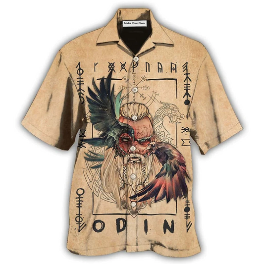 Norse Warrior Odin Sign Old Man Hawaiian Shirt For Coastal Adventures And Warm Weather Wear