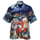 Festive Christmas Snow Hawaiian Shirt For Vacation Days And Relaxed Coastal Outings