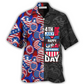Patriotic American Hawaiian Shirt For Island Holidays Summer Parties And Casual Outdoor Wear