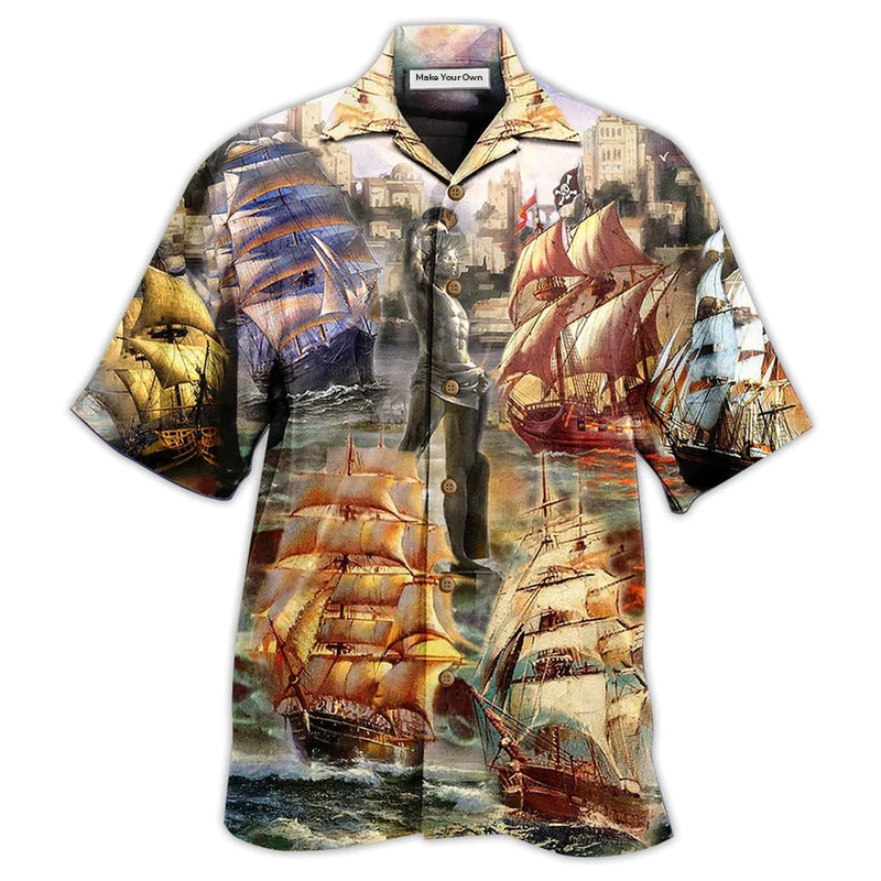 Sailing Away Adventure Hawaiian Shirt Artwork View For Weekend Travel And Beach Style