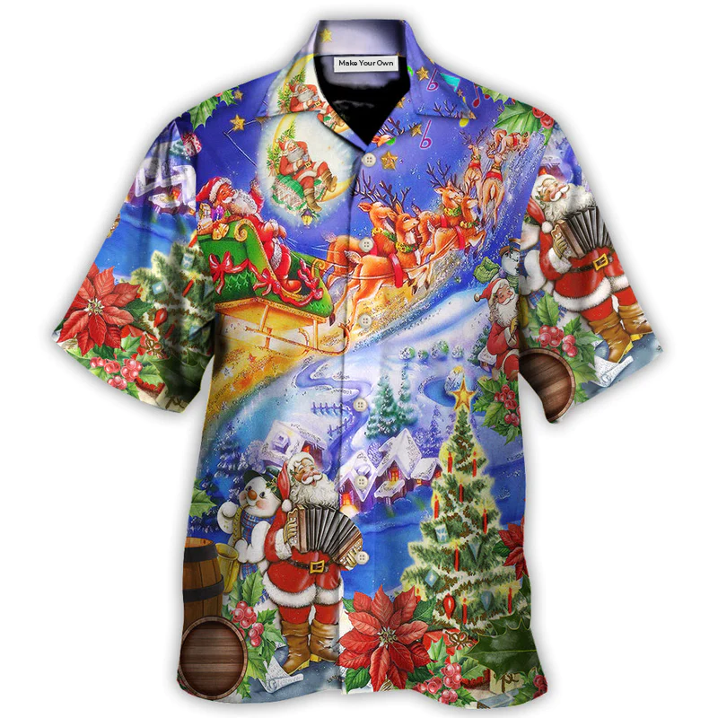 Christmas Hawaiian Shirt For Tropical Holiday Resort Parties And Everyday Style