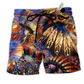 Native Eagle All My Heart Hawaiian Print Beach Shorts For American Pride Beach Days