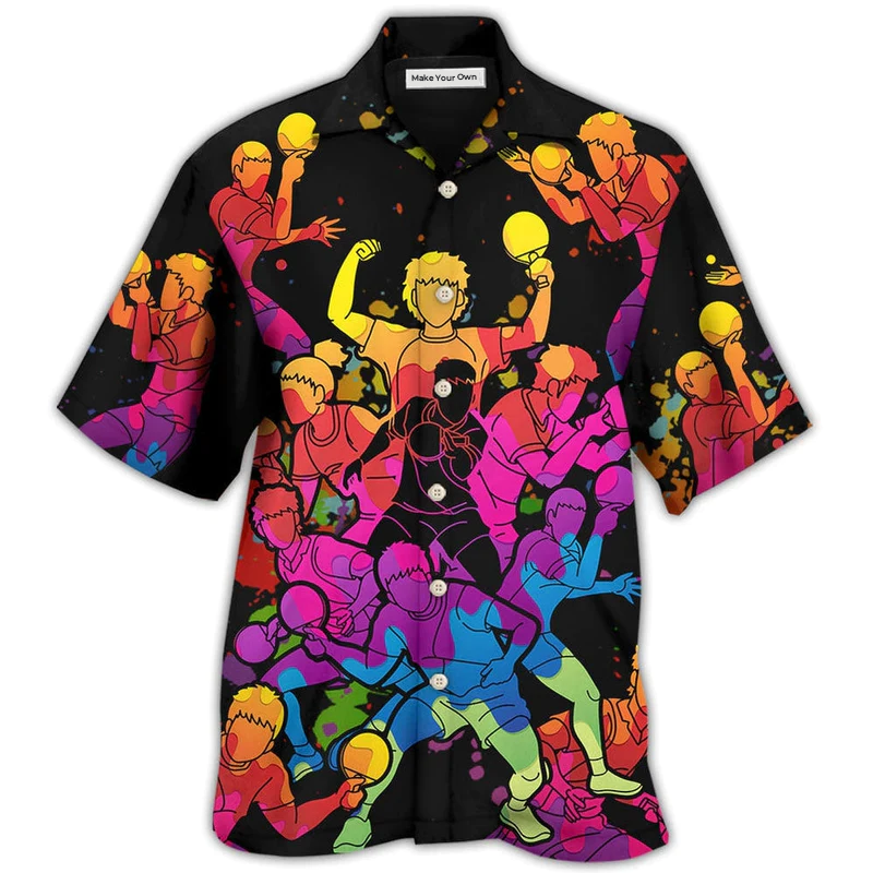 Table Tennis Hawaiian Shirt Pattern Detail For Summer Holidays And Outdoor Fun