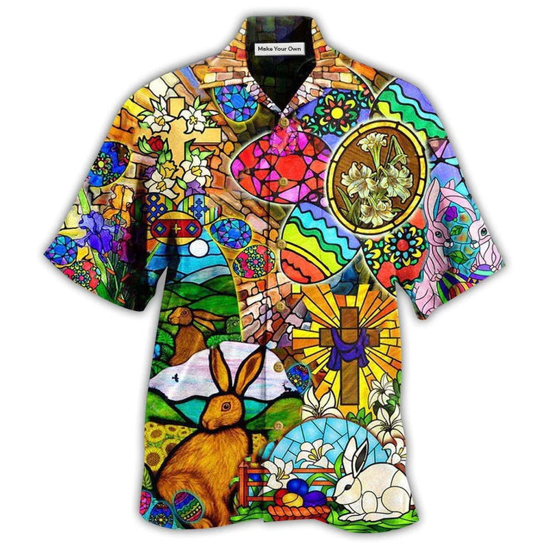 Easter And Rabbit Hawaiian Shirt For Island Holidays Summer Parties And Casual Outdoor Wear