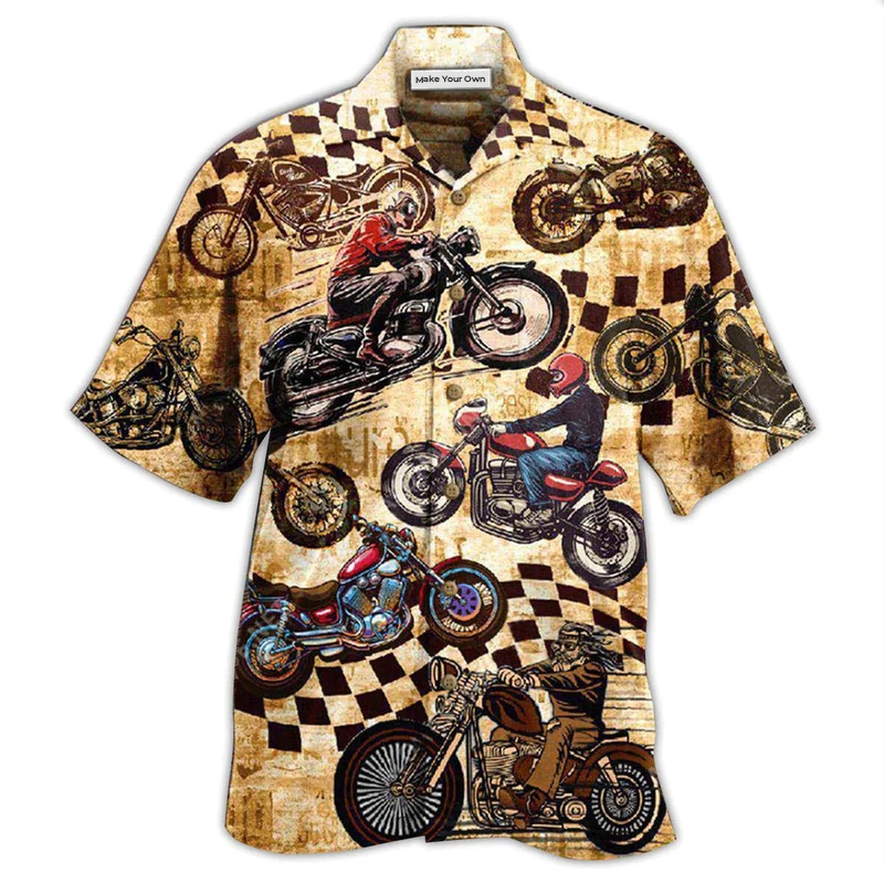 Happy Motorcycle Therapy Hawaiian Shirt For Warm Weather Adventures And Everyday Comfort