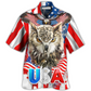 Owl American Independence Day Hawaiian Shirt For Poolside Relaxation And Sunny Getaways