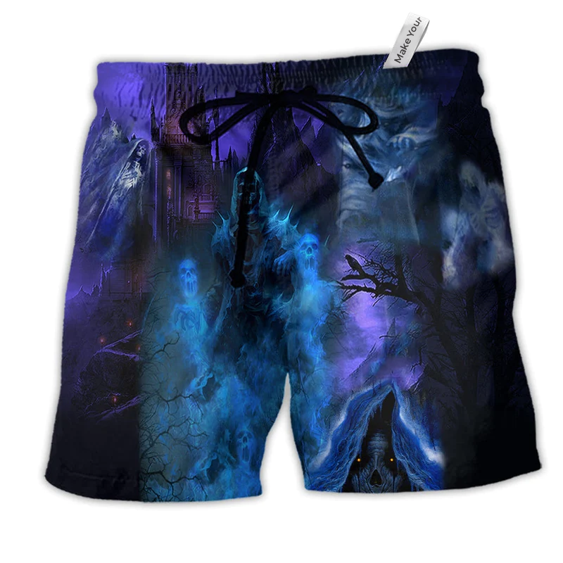 Halloween It's Spooky Season Hawaiian Print Beach Shorts For Bold Summer Vacation Style