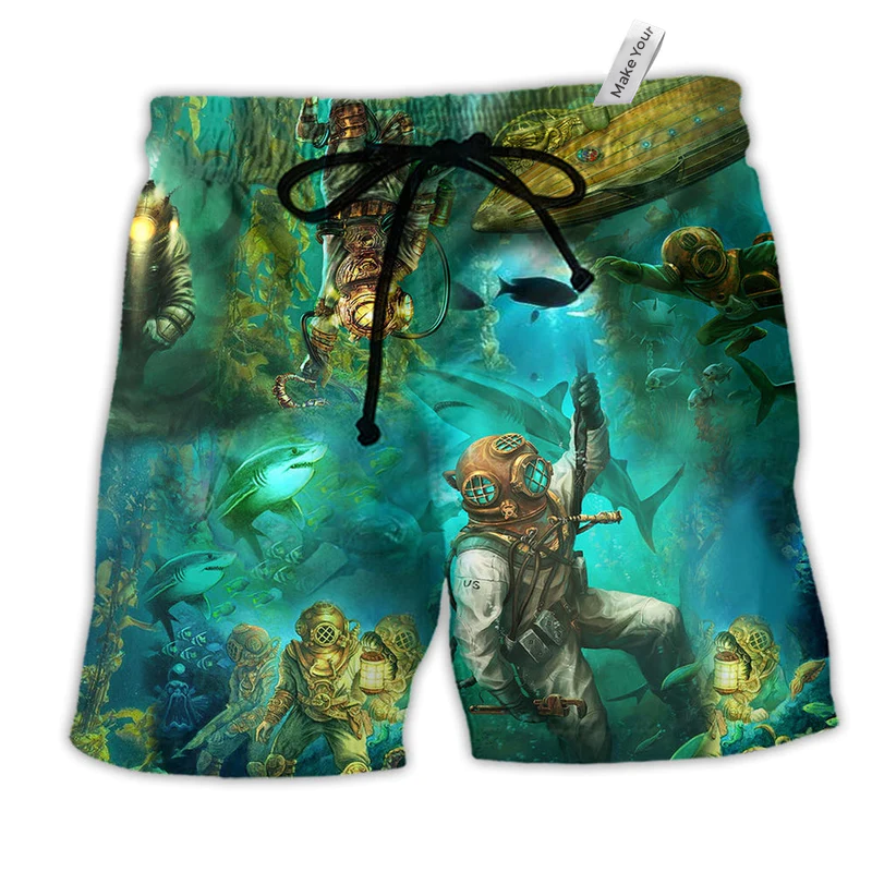 Ocean Into The Sea I Go Hawaiian Print Beach Shorts For Resort Trips And Poolside Style