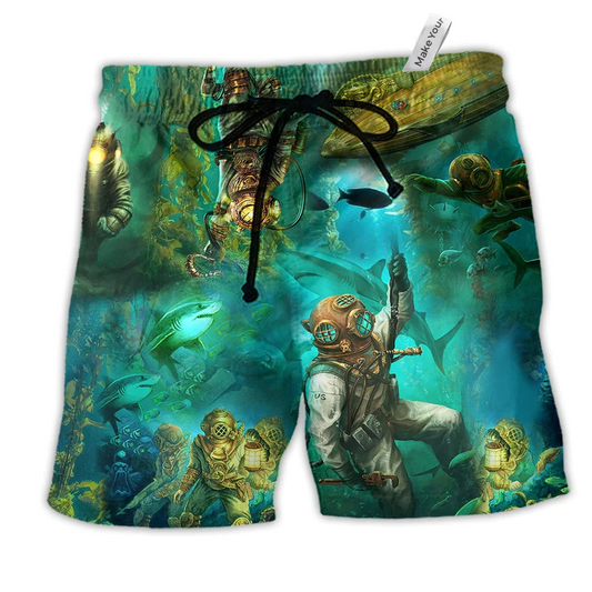 Ocean Into The Sea I Go Hawaiian Print Beach Shorts For Resort Trips And Poolside Style