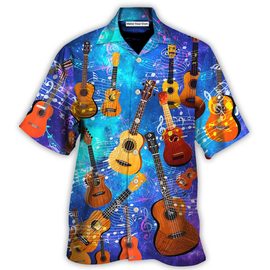 Guitar And Ukulele Hawaiian Shirt For Beach Parties Vacation Travel And Relaxed Casual Style