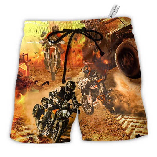 Motorcycle Road Trip Beach Shorts For Resort Getaways And Leisure And Relaxation