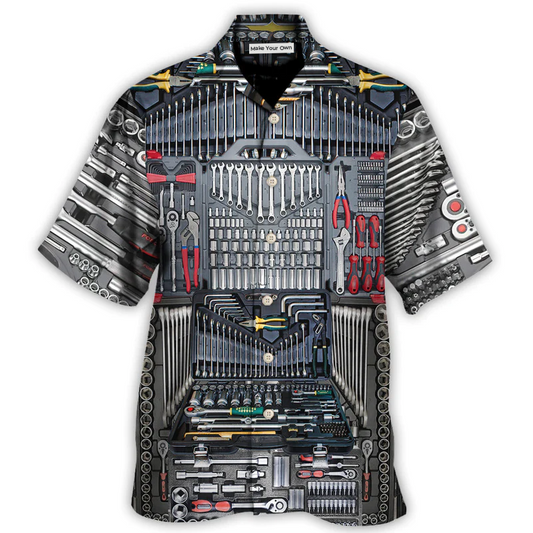 Vintage Mechanic Tools Hawaiian Shirt For Coastal Adventures Summer Events And Everyday Comfort