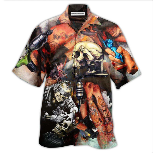 Tattoo Art Hawaiian Shirt For Beach Parties Vacation Travel And Relaxed Casual Style