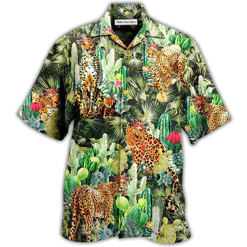 Catamount Cactus Hawaiian Shirt Artwork Detail For Tropical Trips And Casual Outings