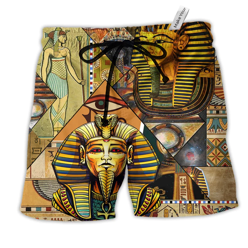 Egypt Life Of Egyptian Pyramids Hawaiian Print Beach Shorts For Beach Getaways And Comfortable Summer Wear
