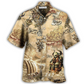 Vintage Norse Warrior Map War Hawaiian Shirt Design View For Casual Summer Styling
