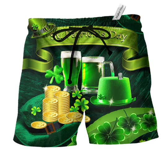 Green Irish Beach Shorts For Poolside Relaxation And Relaxed Casual Wear