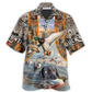 Orange Duck Hunting Hawaiian Shirt For Beach Parties And Weekend Getaways