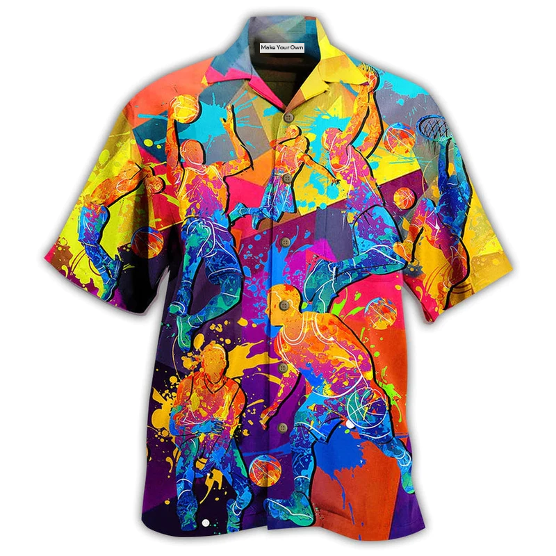 Basketball Hawaiian Shirt For Summer Events Coastal Travel And Comfortable Styling