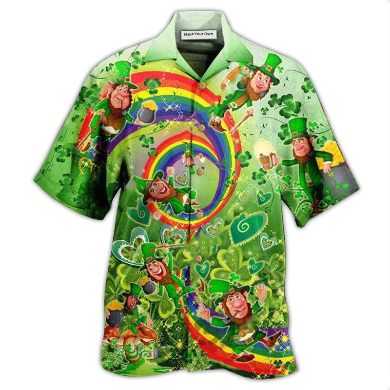 Irish Luck Believing Lucky Hawaiian Shirt Design View For Resort Travel And Thoughtful Gifting