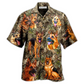 Dog German Shepherd Hunting Hawaiian Shirt Pattern View For Lightweight Everyday Style
