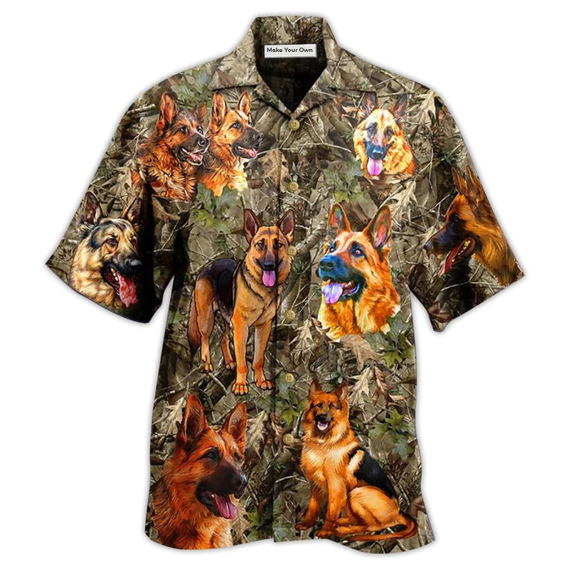 Dog German Shepherd Hunting Hawaiian Shirt For Summer Events And Casual Outdoor Wear