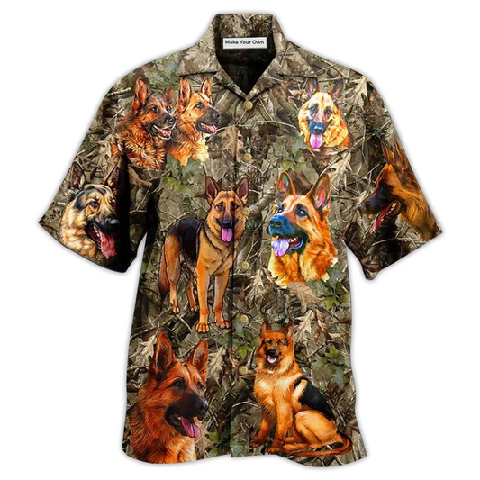 Dog German Shepherd Hunting Hawaiian Shirt For Summer Events And Casual Outdoor Wear